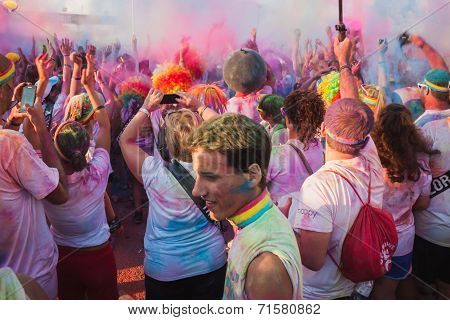 Thousands Of People Take Part In The Color Run 2014 In Milan, Italy