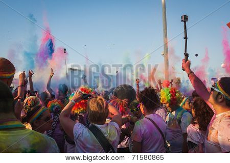 Thousands Of People Take Part In The Color Run 2014 In Milan, Italy