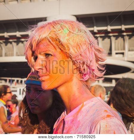 Thousands Of People Take Part In The Color Run 2014 In Milan, Italy