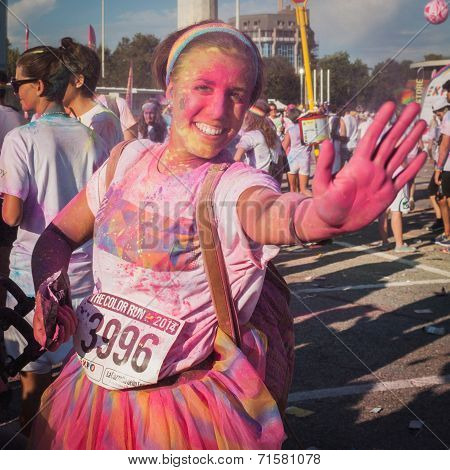 Thousands Of People Take Part In The Color Run 2014 In Milan, Italy