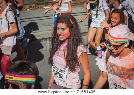 Thousands Of People Take Part In The Color Run 2014 In Milan, Italy