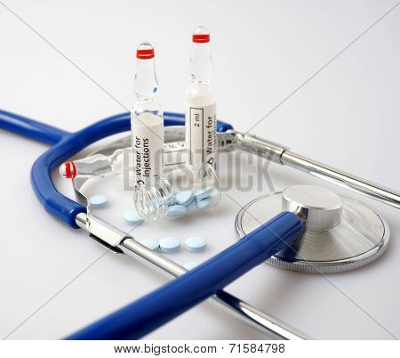 Medicine And Stethoscope