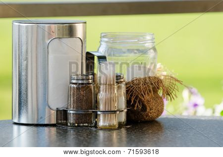 Tools on restaurant table