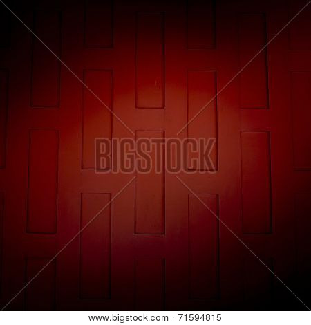 Red Wooden Lid Old Thai Traditional Style