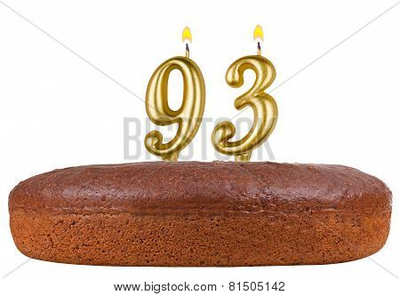 Birthday Cake Candles Number 93 Isolated