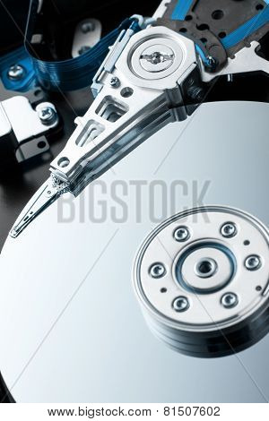 Close Up Of Hardisk's Internal Mechanism