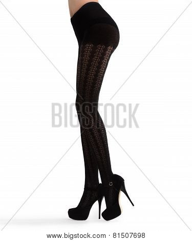 Girl In Black Pantyhose