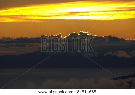 Maui Sunset from mountain top