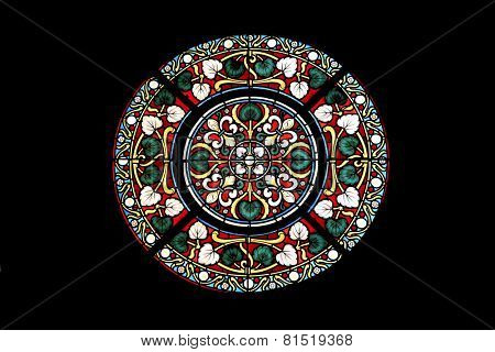 MARIJA BISTRICA, CROATIA - OCTOBER 26: Stained glass window in Basilica Assumption of the Virgin Mary in Marija Bistrica, Croatia, on October 26, 2013