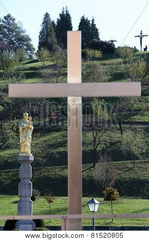 MARIJA BISTRICA, CROATIA - OCTOBER 26: Pilgrimage Sanctuary, Assumption of the Virgin Mary in Marija Bistrica, Croatia, on October 26, 2013