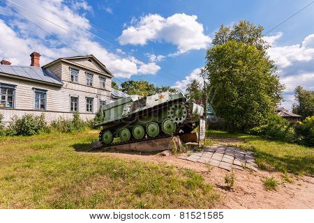 Soviet Light Semi Armored Tracked Artillery Tractor At-p  As Monument