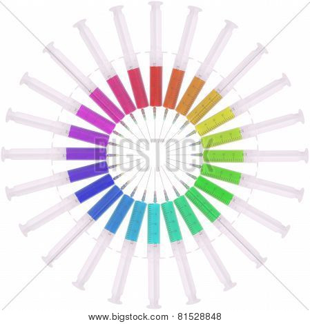 Syringe With Medicine Multicolored
