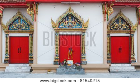 3 Red Temple Doors