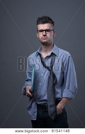 Confused Untidy Businessman