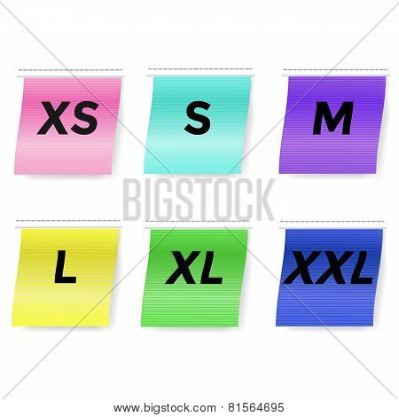 Clothing Size Labels. Vector Illustration.