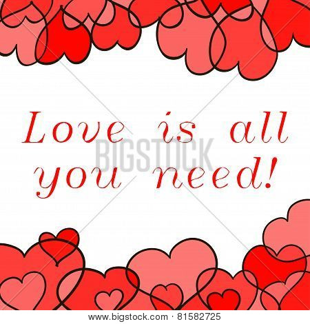 Card or invitation with hearted background
