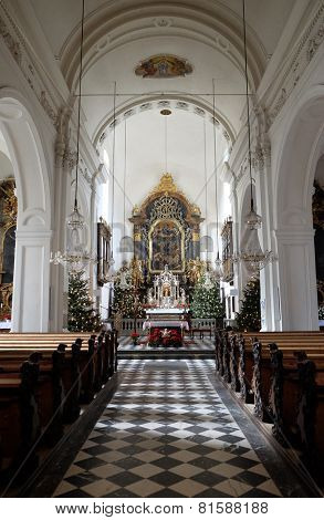 GRAZ, AUSTRIA - JANUARY 10, 2015: Mariahilf church in Graz, Styria, Austria on January 10, 2015.