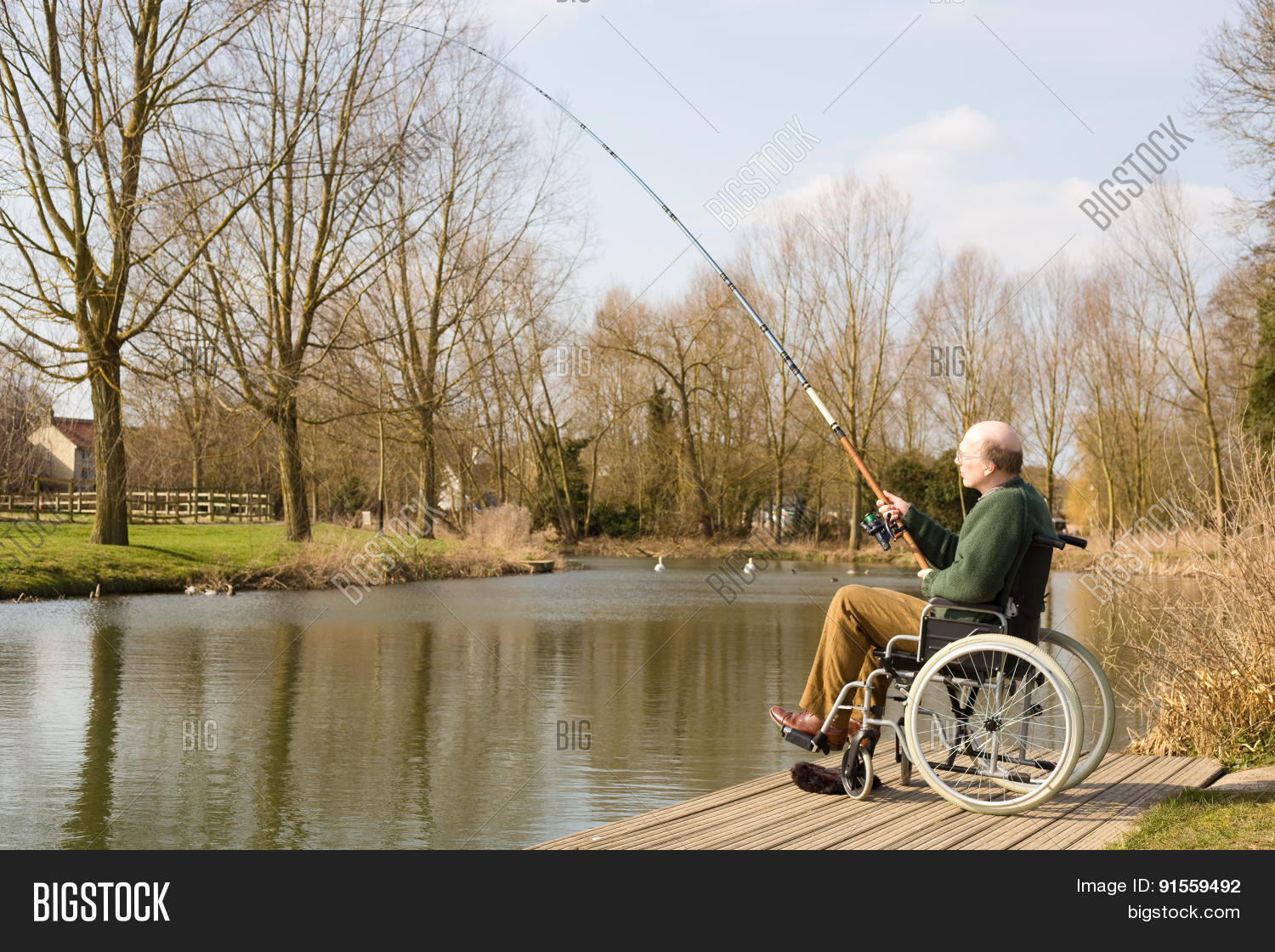 Disabled Man Fishing Image & Photo (Free Trial) Bigstock