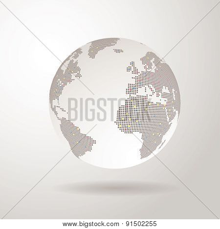vector world globe with dots