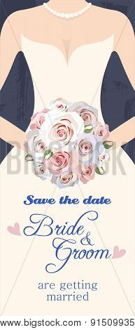 Bride With Bouquet Of Roses