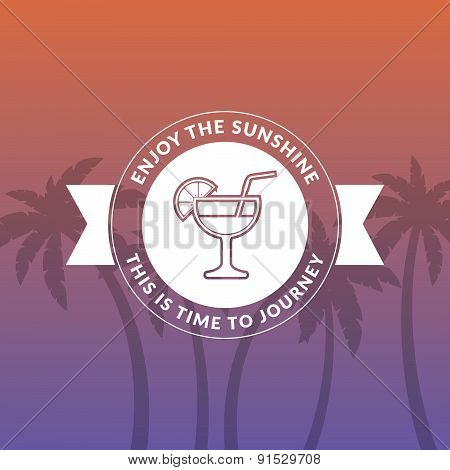 Retro Summer Travel Badge or Label. Vector Design Element