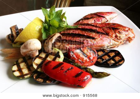 ปลาและผัก