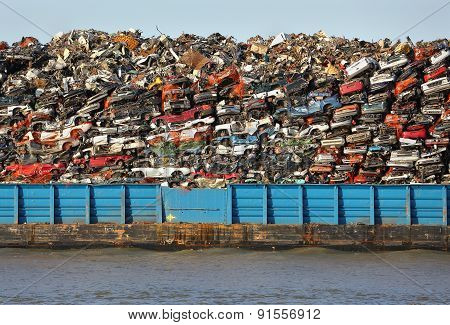 Scrap Metal Recycling Barge