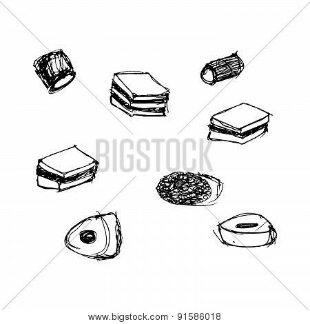 Illustration Of A Selection Of Sweet