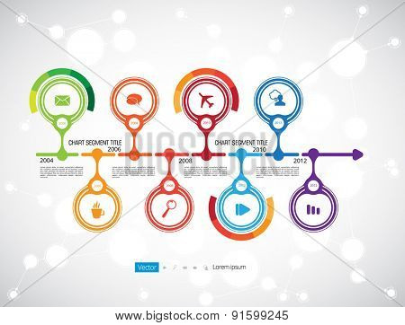 Timeline Infographics. Vector design template.