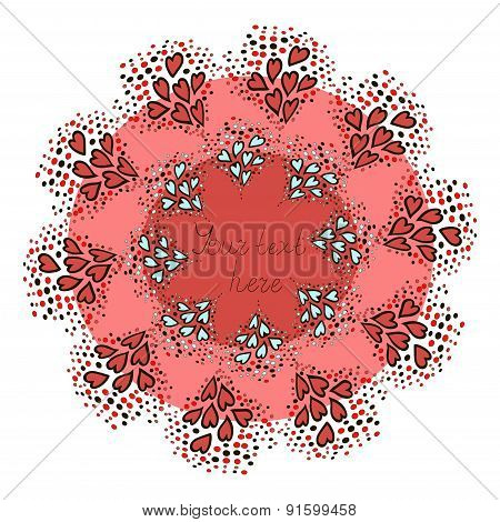 Round pattern with hearts.