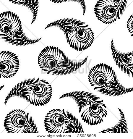 Seamless indian cucumbers pattern. Stock mehndi illustration for design