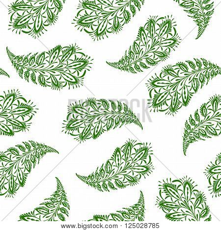 Seamless indian cucumbers pattern. Stock mehndi illustration for design