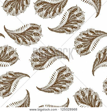 Seamless indian cucumbers pattern. Stock mehndi illustration for design