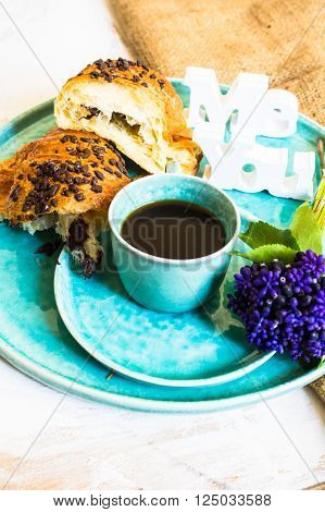 Coffee And Spring Flowers