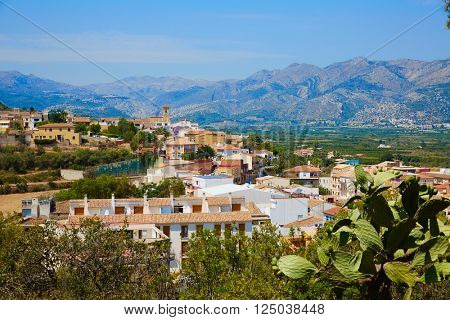 Benidoleig village in Alicante at Spain