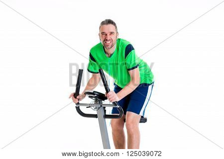 Young Man Train With Fitness Machine