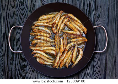 Boquerones fritos fried anchovies from Mediterranean Spain