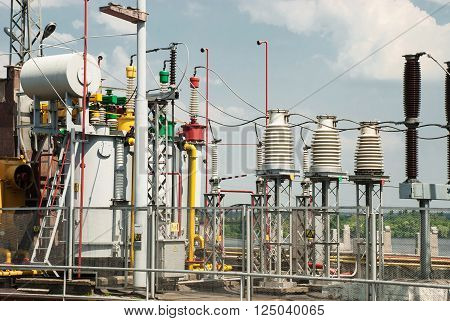 The block transformer of Kanev hydroelectric power station Ukraine