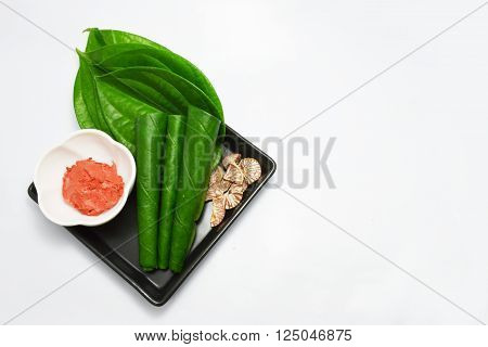 Thai set of old style gum and betel leaf