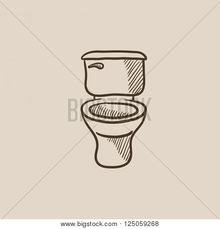 Lavatory bowl sketch icon.