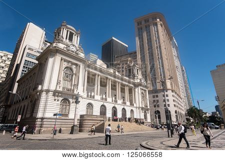 RIO DE JANEIRO, BRAZIL - MARCH 21, 2016: City Hall building in downtown Rio de Janeiro.