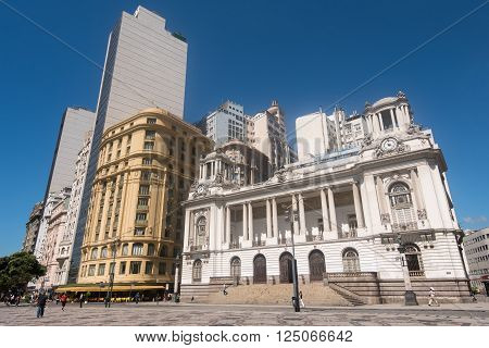 RIO DE JANEIRO, BRAZIL - MARCH 21, 2016: City Hall building in downtown Rio de Janeiro.