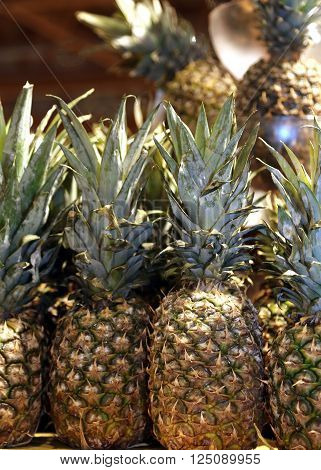 Fresh Pineapple For Sale In The Local Fruit Market