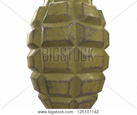 Mk2 grenade 3D illustration on white background isolated