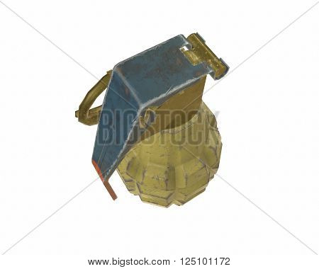 Mk2 grenade 3D illustration on white background isolated