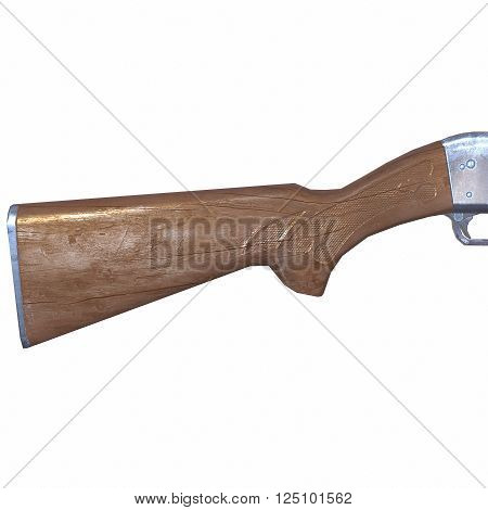 Ithaca old shotguns 3D illustration on white background isolated