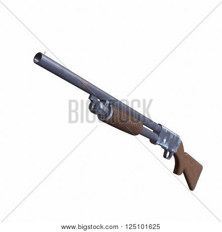 Ithaca old shotguns 3D illustration on white background isolated