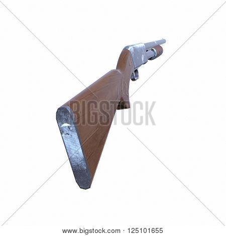 Ithaca old shotguns 3D illustration on white background isolated