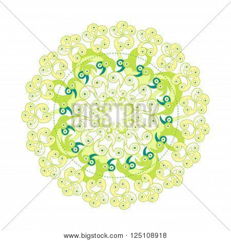 symmetrical circular pattern on a white background. vector illustrator