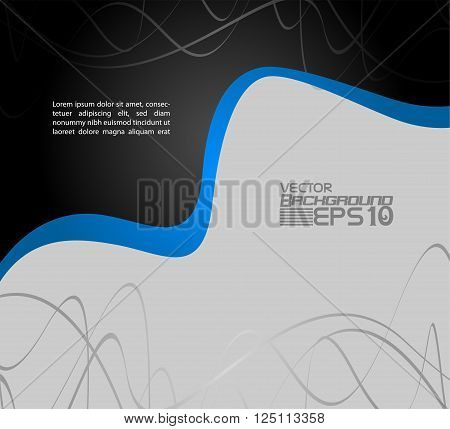 Blue abstract background vector for text and message design on white box for design eps10